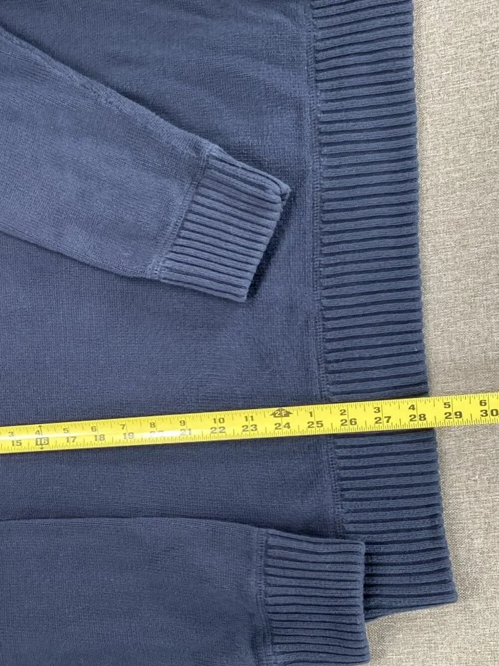 Eddie Bauer 1/4 Zip Ribbed Knit Sweater Top Men's XL Blue Casual - Picture 11 of 13